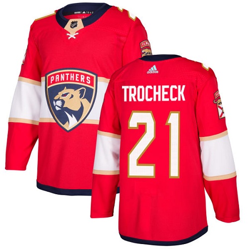 Adidas Men Florida Panthers 21 Vincent Trocheck Red Home Authentic Stitched NHL Jersey